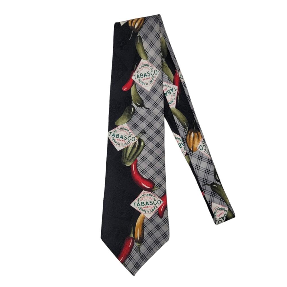Tabasco Hot Pepper Sauce Necktie Vintage Men's All Silk Tie USA
